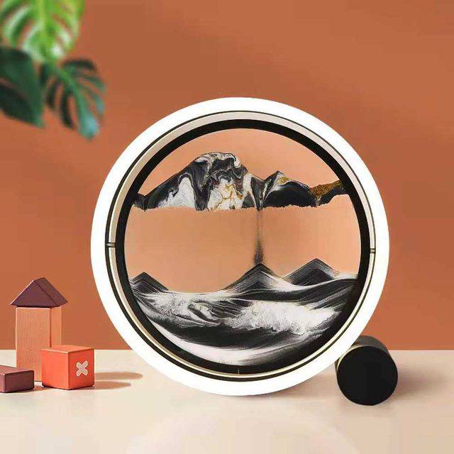 Moving Sand Art Picture Round Glass - TheWellBeing4All