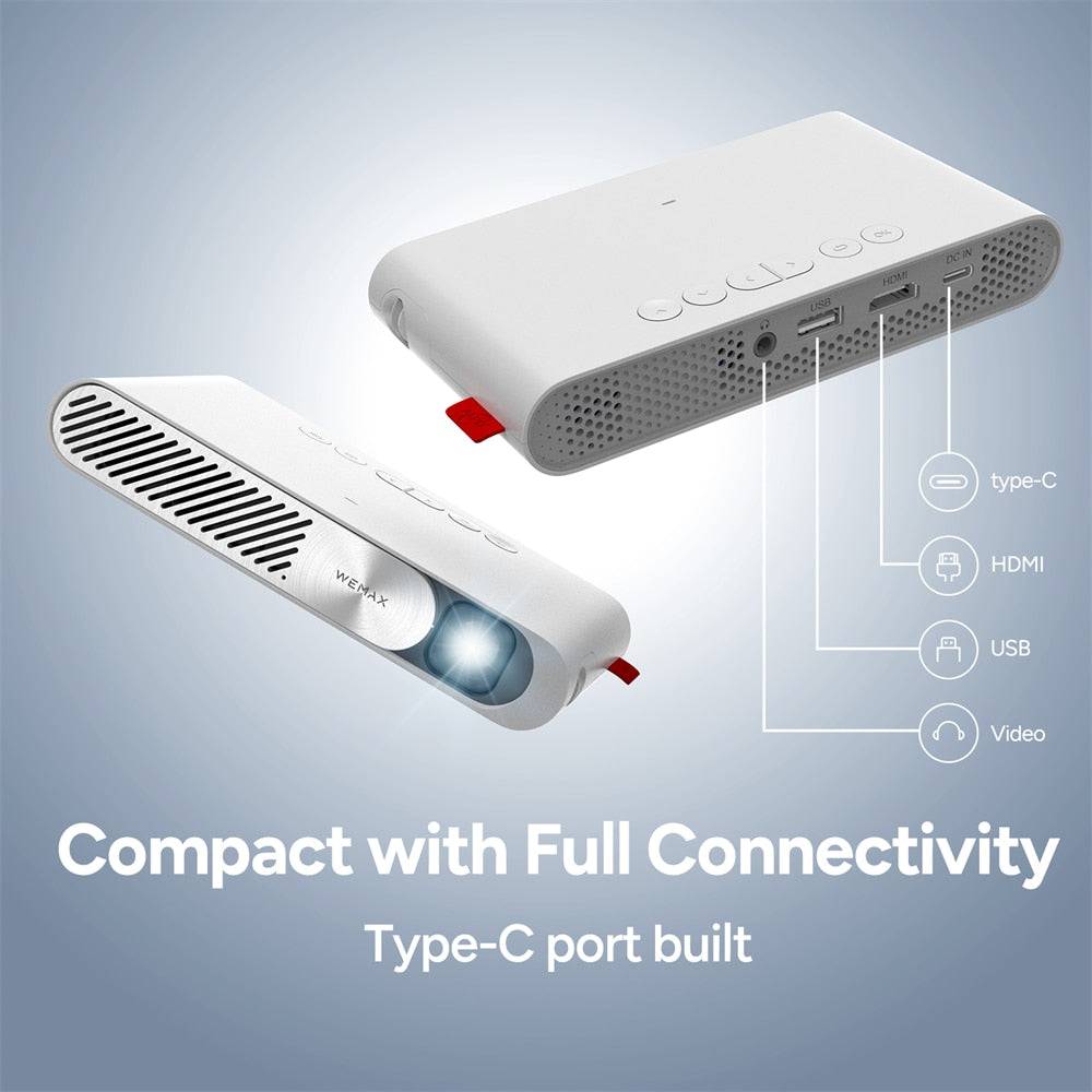 HD Laser Pocket Projector Ultra Portable Smart Projector 1080P Supported Wi-Fi Connection - TheWellBeing4All