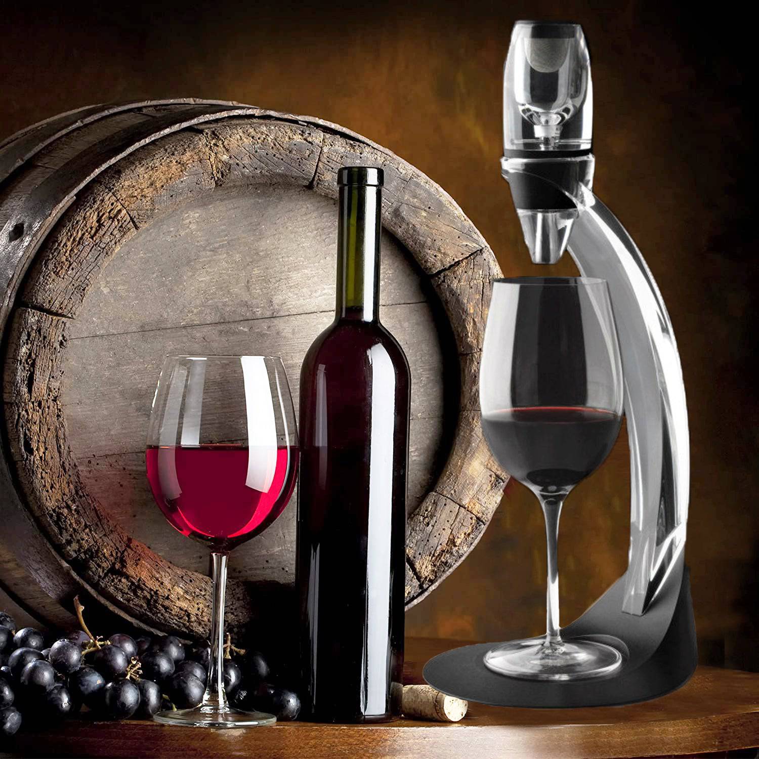 Professional Red Wine Decanter Pourer With Filter Stand Holder Vodka Quick Air Aerator For Home Dining Bar Essential Set - TheWellBeing4All