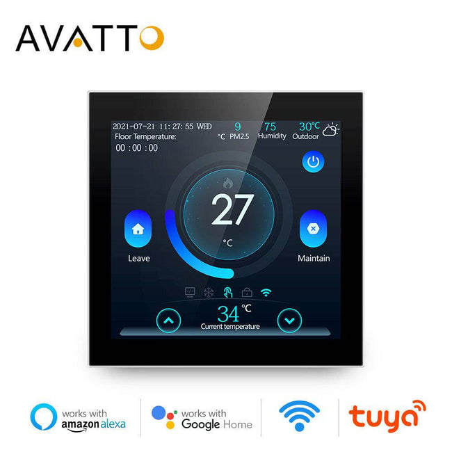 Smart Floor Thermostat,Tuya WiFi Electric/Water Heating Temperature Controller,Smart Home for Alexa Google - TheWellBeing4All