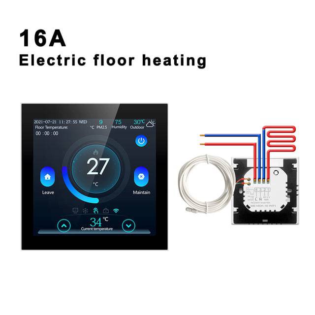 Smart Floor Thermostat,Tuya WiFi Electric/Water Heating Temperature Controller,Smart Home for Alexa Google - TheWellBeing4All