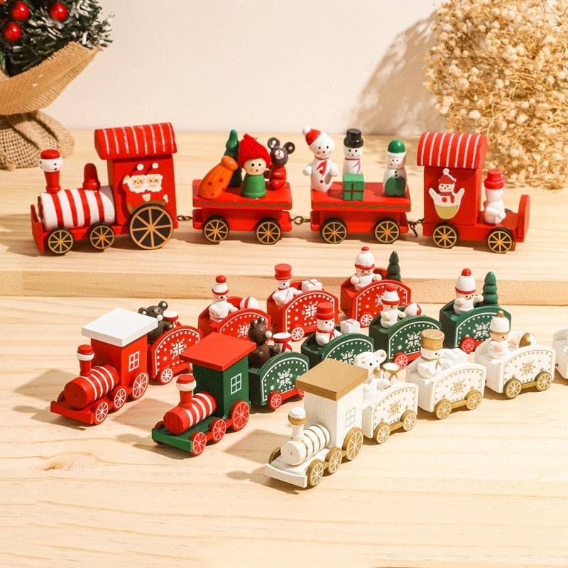 Wooden/Plastic Train Merry Christmas Ornament Christmas Decorations - TheWellBeing4All