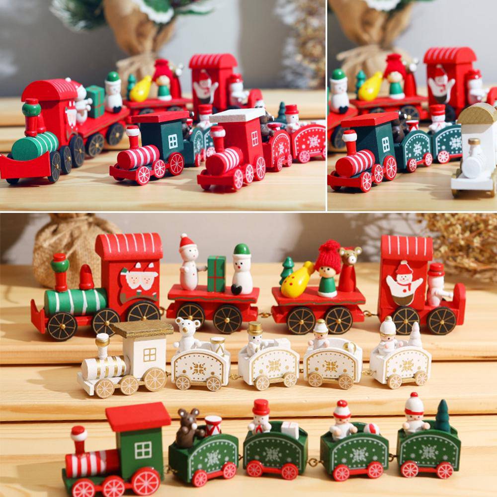 Wooden/Plastic Train Merry Christmas Ornament Christmas Decorations - TheWellBeing4All