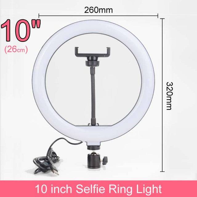 LED Selfie Ring Light with Stand without Tripod - TheWellBeing4All