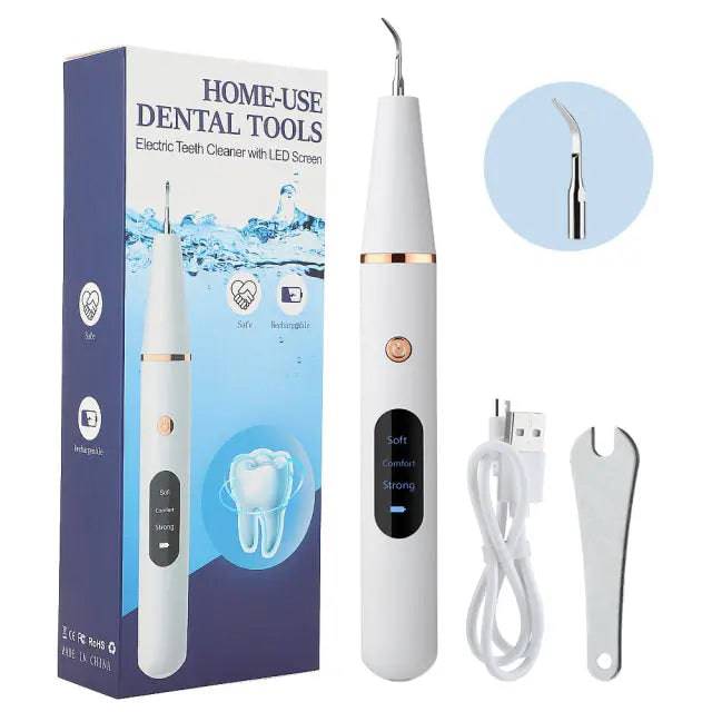 Electric Ultrasonic Dental Calculus Remover Tartar Staisn Scaler Tooth Cleaner LED Teeth Whitening Kit Oral Irrigator Dental - TheWellBeing4All