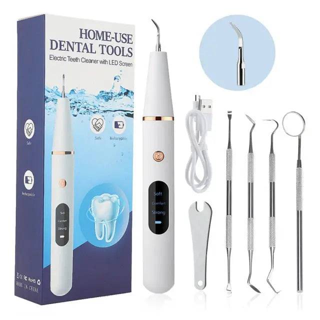 Electric Ultrasonic Dental Calculus Remover Tartar Staisn Scaler Tooth Cleaner LED Teeth Whitening Kit Oral Irrigator Dental - TheWellBeing4All