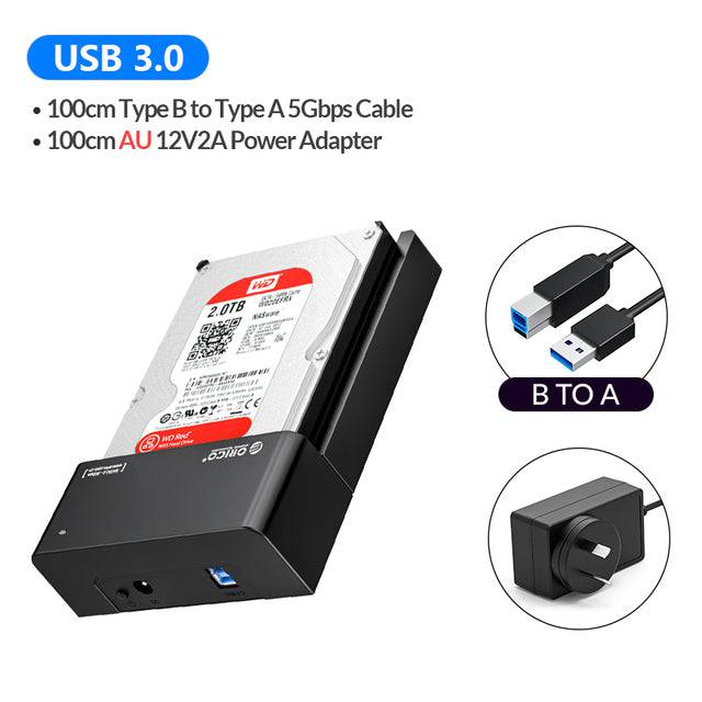 ORICO Lay-Flat HDD Docking Station SATA to USB 3.0 External Hard Drive Docking Station for 2.5/3.5inch HDD SSD Support UASP 18TB - TheWellBeing4All