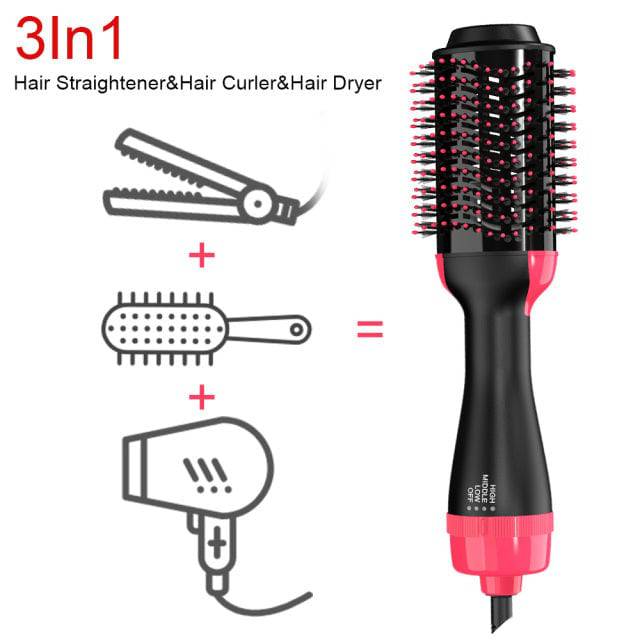 Professional Gold One Step Hair Dryer Brush 3 in 1 Multifunctional Hair Styling Tools - TheWellBeing4All