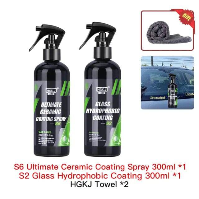 Ceramic Car Coating Paint Care - Hydrophobic Quick Coat Liquid Wax Car Care Kit - TheWellBeing4All