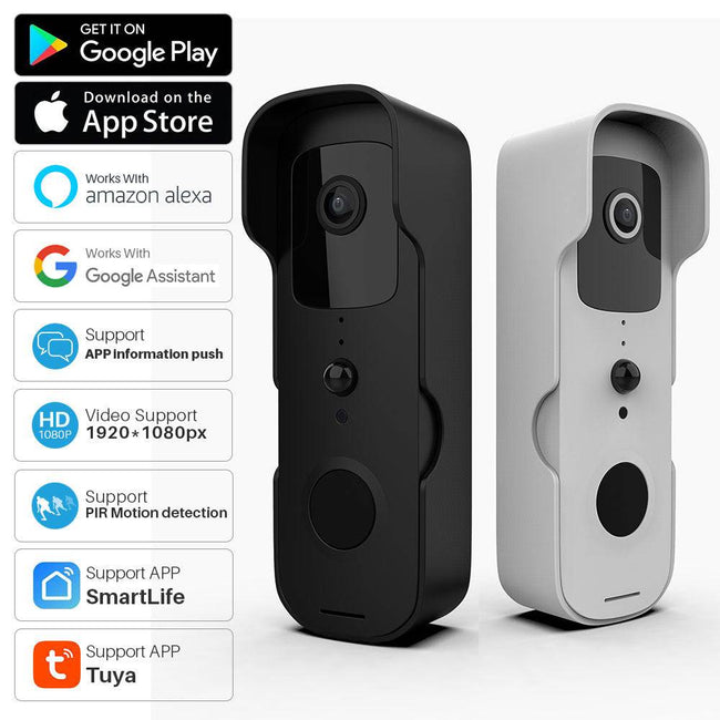 Smart Doorbell Video Intercom IP Camera Works With Alexa Echo Show Google Home - TheWellBeing4All