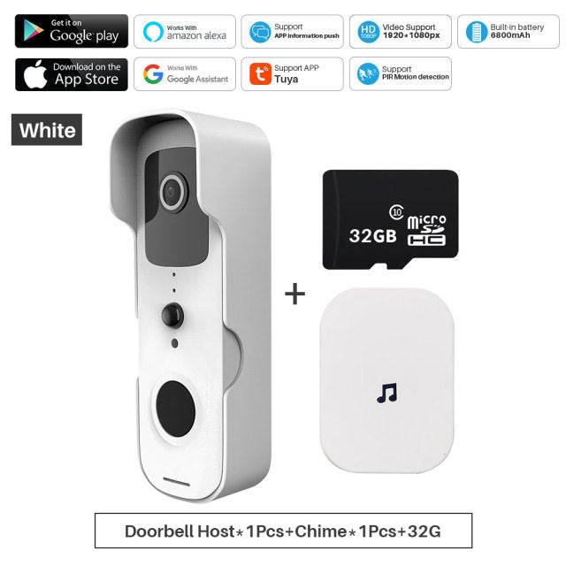 Smart Doorbell Video Intercom IP Camera Works With Alexa Echo Show Google Home - TheWellBeing4All