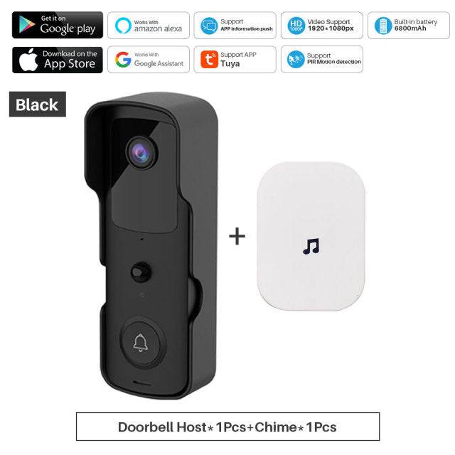 Smart Doorbell Video Intercom IP Camera Works With Alexa Echo Show Google Home - TheWellBeing4All