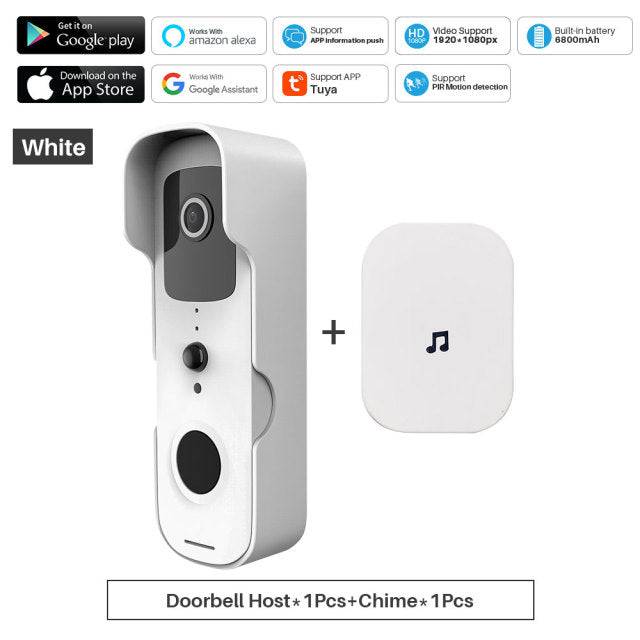 Smart Doorbell Video Intercom IP Camera Works With Alexa Echo Show Google Home - TheWellBeing4All