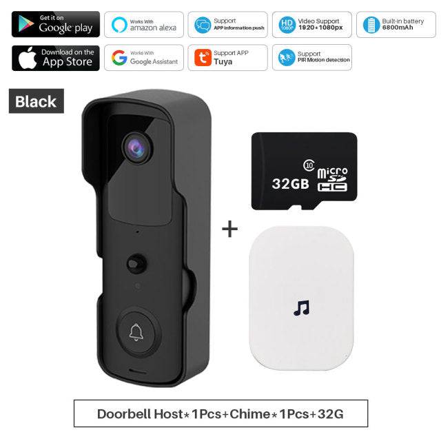 Smart Doorbell Video Intercom IP Camera Works With Alexa Echo Show Google Home - TheWellBeing4All