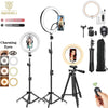 LED Selfie Ring Light Photography Video Light RingLight Phone Stand Tripod Fill Light Dimmable Lamp Trepied Streaming - TheWellBeing4All