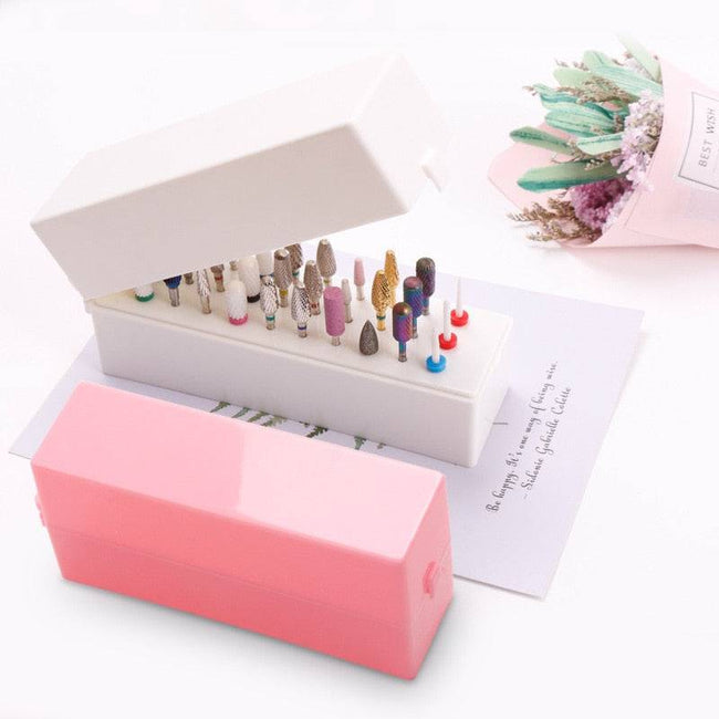 Nail Art Drill Storage Box Grinding Polish Head Bit Holder - TheWellBeing4All