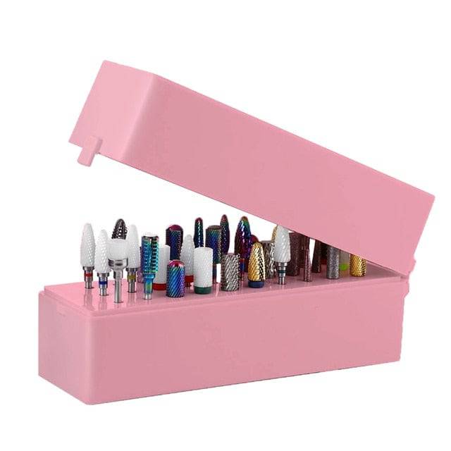 Nail Art Drill Storage Box Grinding Polish Head Bit Holder - TheWellBeing4All