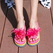 Sandals Flowers Slippers summer flip flops Slippers Platform; Slide Wedge Heel Thick Beach Slipper - TheWellBeing4All