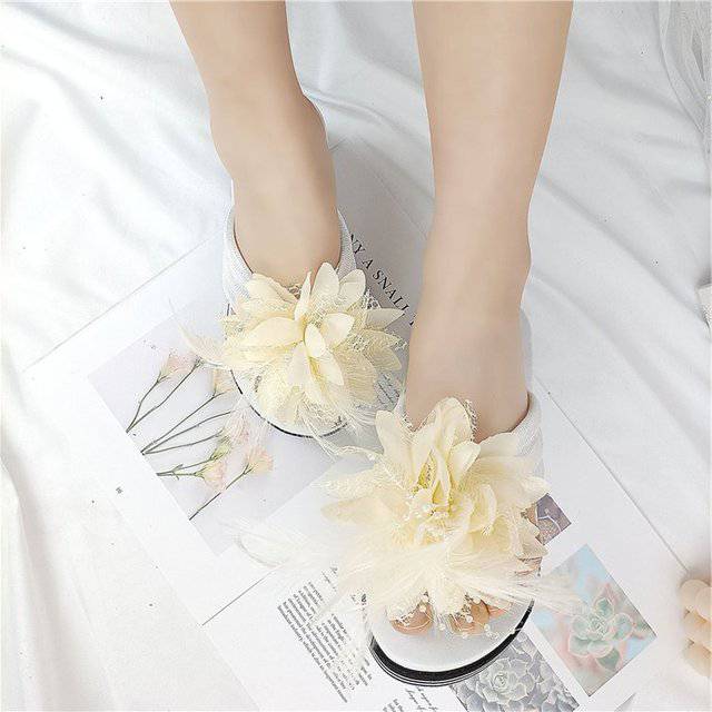 Sandals Flowers Slippers summer flip flops Slippers Platform; Slide Wedge Heel Thick Beach Slipper - TheWellBeing4All