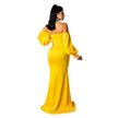 Dress Strapless Long sleeve Trumpet - TheWellBeing4All