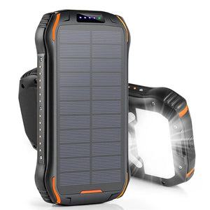 26800mAh Solar Power Bank with Wireless Charging, LED Camping Light, Waterproof & Fast Charging – Powerbank