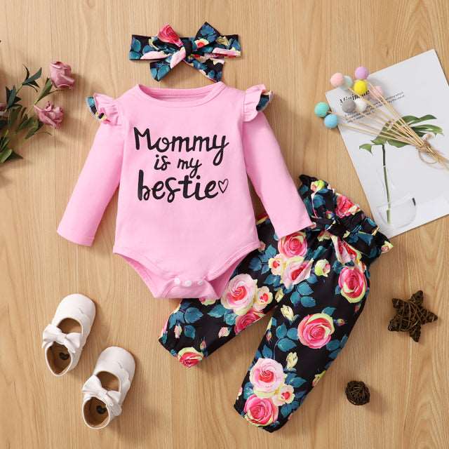 3 Months Baby Girl Clothes Toddler Girl Outfits 6M - The Well Being The Well Being Pink / 3M Ludovick-TMB 3 Months Baby Girl Clothes Toddler Girl Outfits 6M