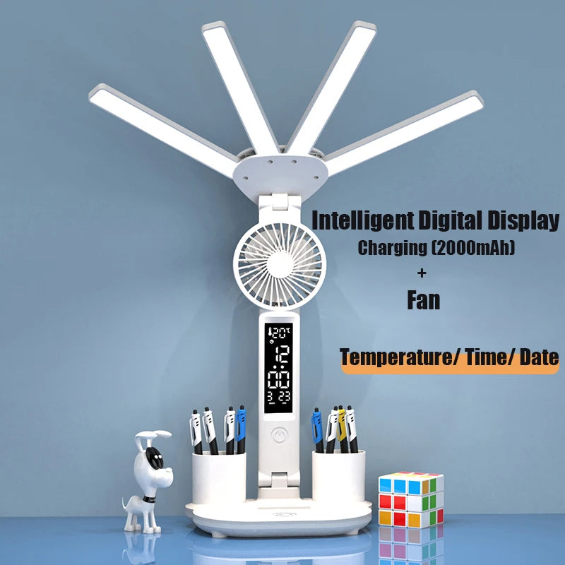 3in1 Multifunction LED Desk Lamp with Smart Digital Display and Wireless Charging