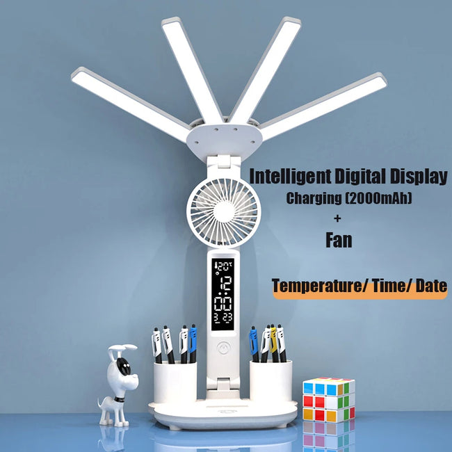 3in1 Multifunction LED Desk Lamp with Smart Digital Display and Wireless Charging