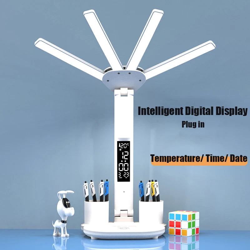 3in1 Multifunction LED Desk Lamp with Smart Digital Display and Wireless Charging