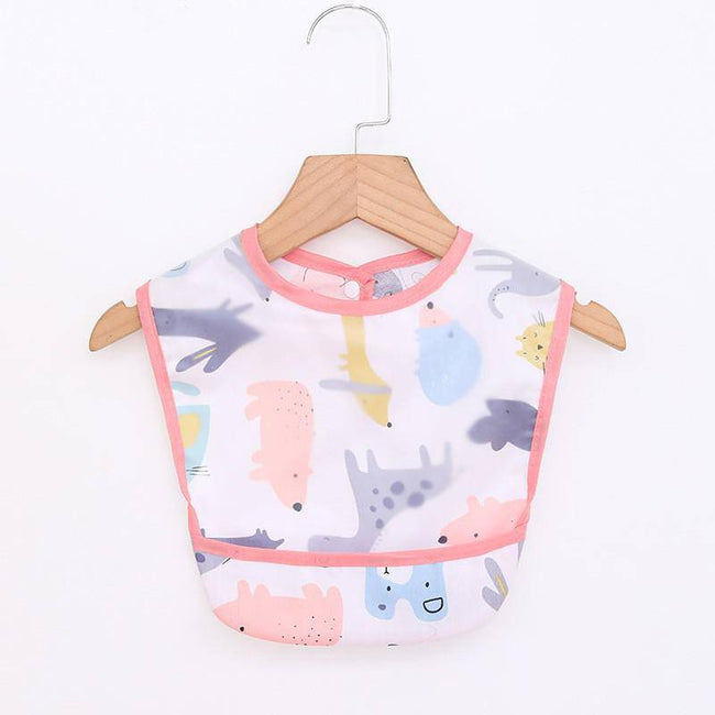 Baby Long Sleeve Scarf Waterproof Art Smock Feeding Bib Apron Pocket - TheWellBeing4All