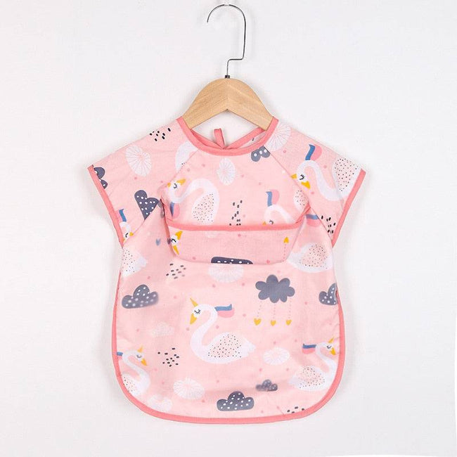 Baby Long Sleeve Scarf Waterproof Art Smock Feeding Bib Apron Pocket - TheWellBeing4All