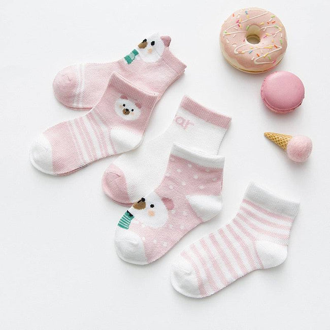 5Pairs/lot 0-2Y Infant Baby Socks Baby Socks for Girls Cotton Mesh Cute Newborn Boy Toddler Socks - TheWellBeing4All