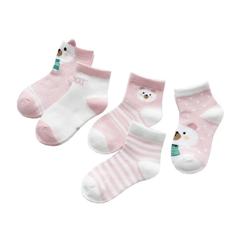 5Pairs/lot 0-2Y Infant Baby Socks Baby Socks for Girls Cotton Mesh Cute Newborn Boy Toddler Socks - TheWellBeing4All