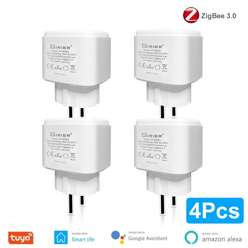 Smart Plug 16A with Power Monitor Wireless App Voice Remote Control Socket Outlet EU Work with Alexa Google Home - TheWellBeing4All