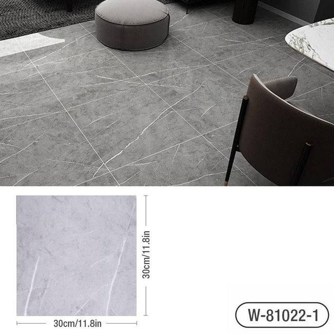 Simulated Marble Tile Floor Sticker PVC Waterproof Self-adhesive for Living room Toilet Kitchen Home Floor Decor 3d Wall sticker - TheWellBeing4All