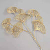 Three-pronged Fan Leaf Netting Artificial Gold Ginkgo Eucalyptus Holly For Wedding Arch Flower Arrangement1PC - TheWellBeing4All