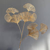 Three-pronged Fan Leaf Netting Artificial Gold Ginkgo Eucalyptus Holly For Wedding Arch Flower Arrangement1PC - TheWellBeing4All