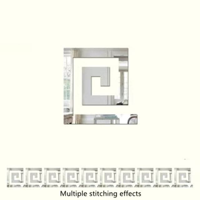 Acrylic Wall Mirror Sticker with Adhesive for Living Room Bedroom Edge Strip Corner Line Building Border - TheWellBeing4All