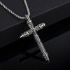 Vintage Cross Pendant 60cm Stainless Steel Chain Necklace - TheWellBeing4All