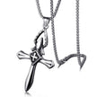 Vintage Cross Pendant 60cm Stainless Steel Chain Necklace - TheWellBeing4All