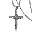 Vintage Cross Pendant 60cm Stainless Steel Chain Necklace - TheWellBeing4All