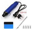 Car Wrapping Tools 300W Electric Hot Air Heat Gun EU/US Plug Felt Scraper Squeegee Cutter Knife Vinyl Film Wrap Tool - TheWellBeing4All