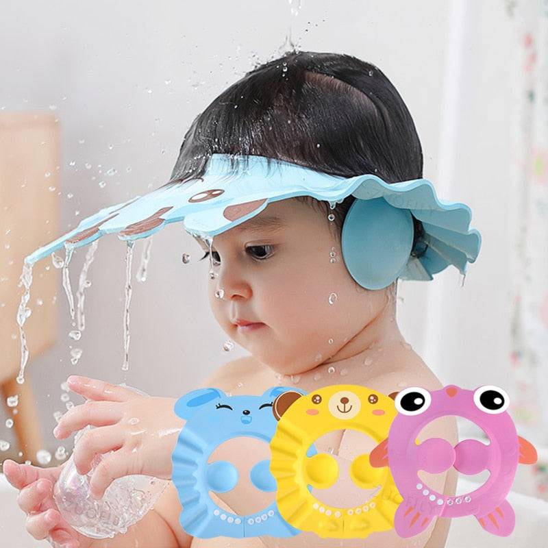 Baby Shower Cap Adjustable Hair Wash Hat for Newborn Baby Goods Infant Ear Protection Kids Shampoo Shield Bath Head Cover - TheWellBeing4All