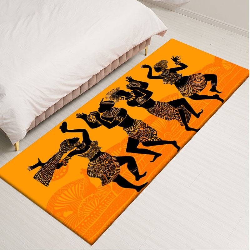 Tradition African Woman Pattern Area Rugs Soft Flannel Home Decor Kitchen Mat - TheWellBeing4All