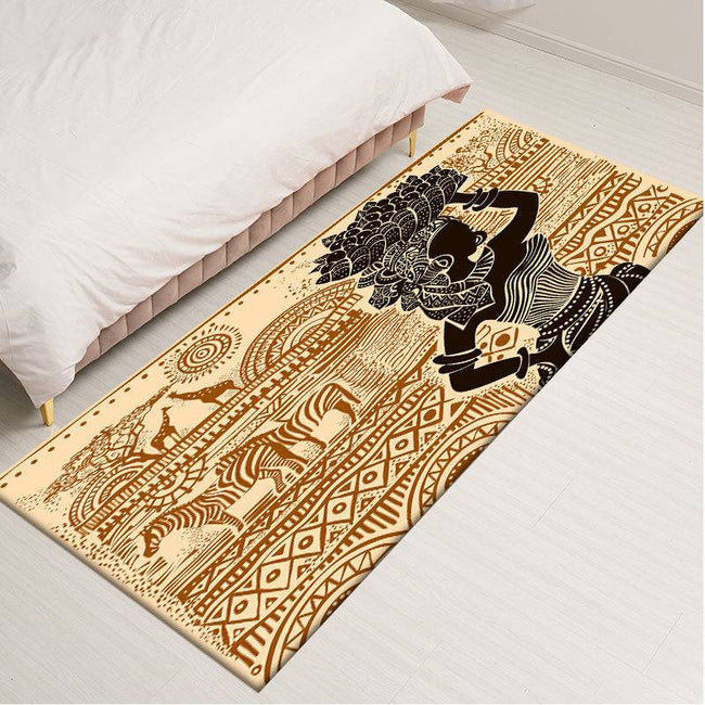 Tradition African Woman Pattern Area Rugs Soft Flannel Home Decor Kitchen Mat - TheWellBeing4All