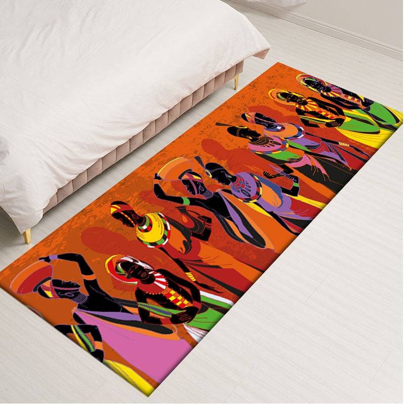 Tradition African Woman Pattern Area Rugs Soft Flannel Home Decor Kitchen Mat - TheWellBeing4All