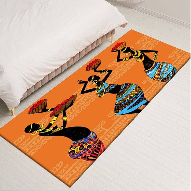 Tradition African Woman Pattern Area Rugs Soft Flannel Home Decor Kitchen Mat - TheWellBeing4All