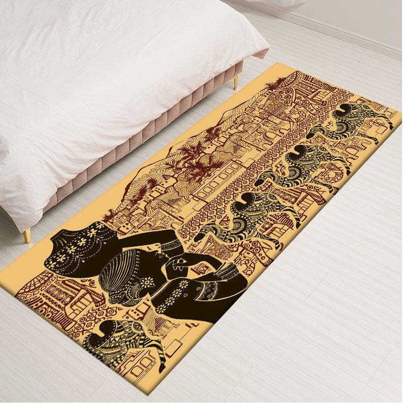 Tradition African Woman Pattern Area Rugs Soft Flannel Home Decor Kitchen Mat - TheWellBeing4All