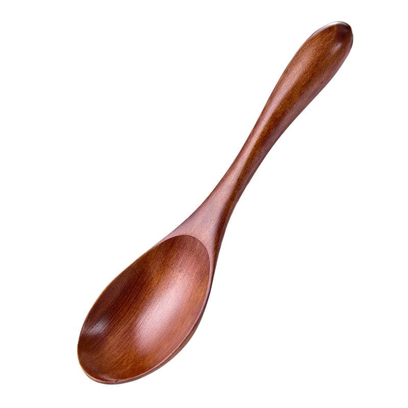 Wooden Spoon Soup Spoon and Fork Eco Friendly Products Tableware Natural Ellipse Ladle Spoon Set Spoons for Cooking - TheWellBeing4All