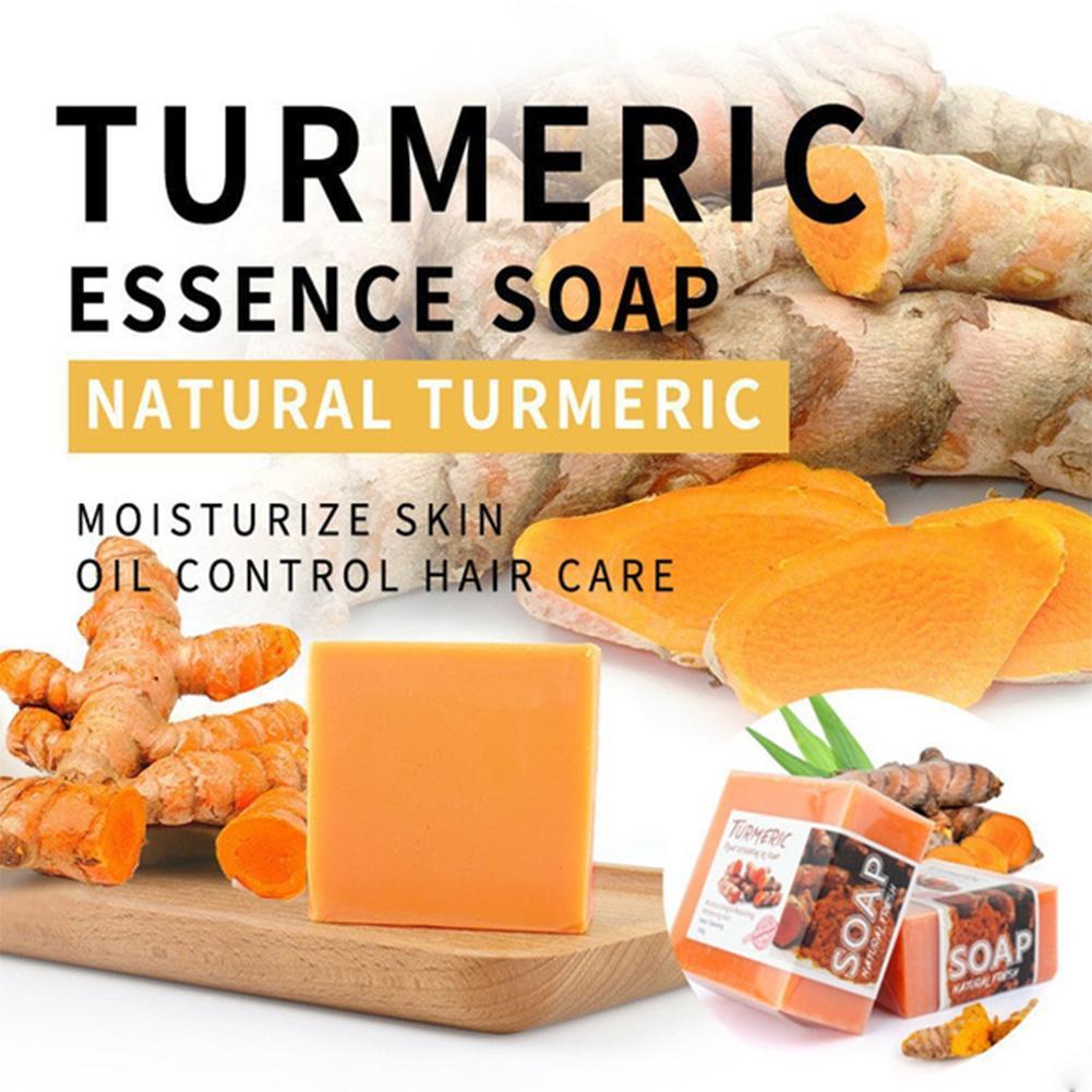 Turmeric Essential Oil Handmade Soap Face Wash Removal Acne Treatment Oil Control Moisturizing Whitening Soap Face Care - TheWellBeing4All